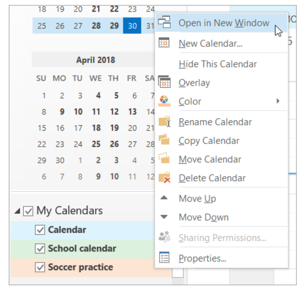 Outlook Calendar scheduling example.