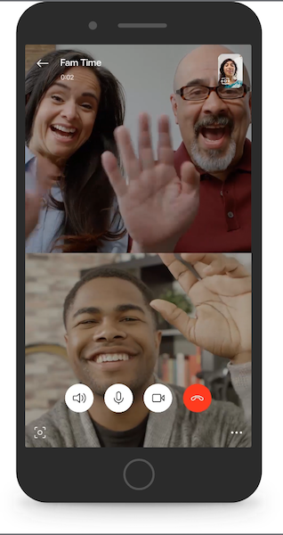 A preview of a video call on Skype mobile.